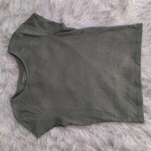 American Eagle Green Hey baby Waffle Tee Medium